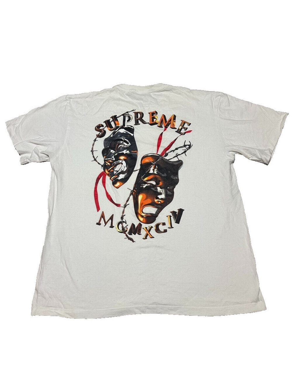 Supreme Laugh Now Cry Later T Shirt 2020 Men XL MCMXCIV Mask White Clown Street